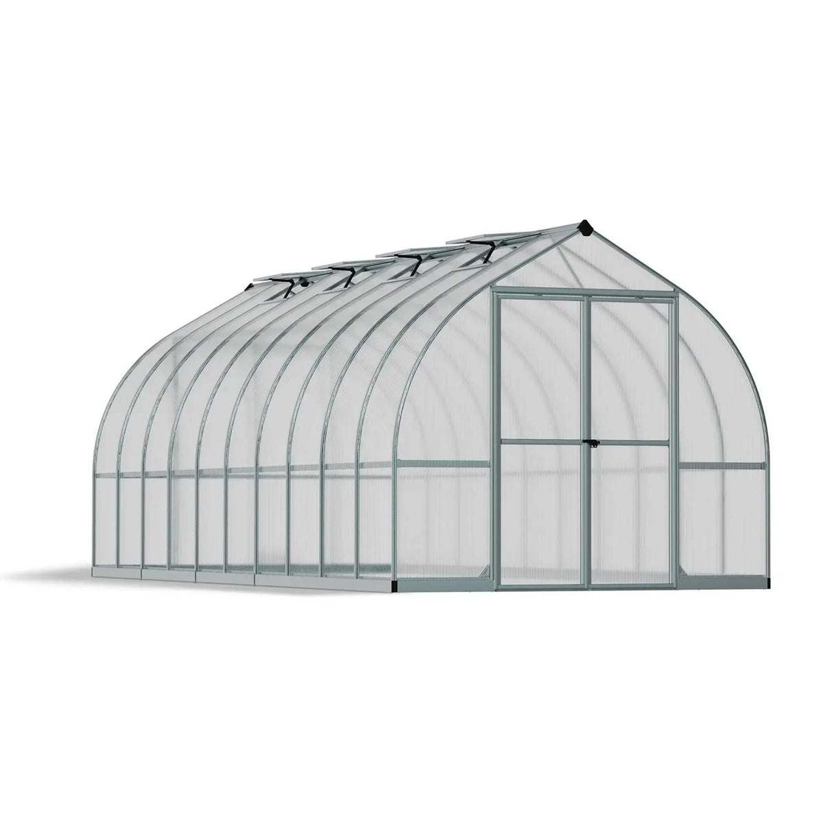 Kit de serre Bella 8 ft. x 20 ft. – structure argentée et panneaux à double paroi