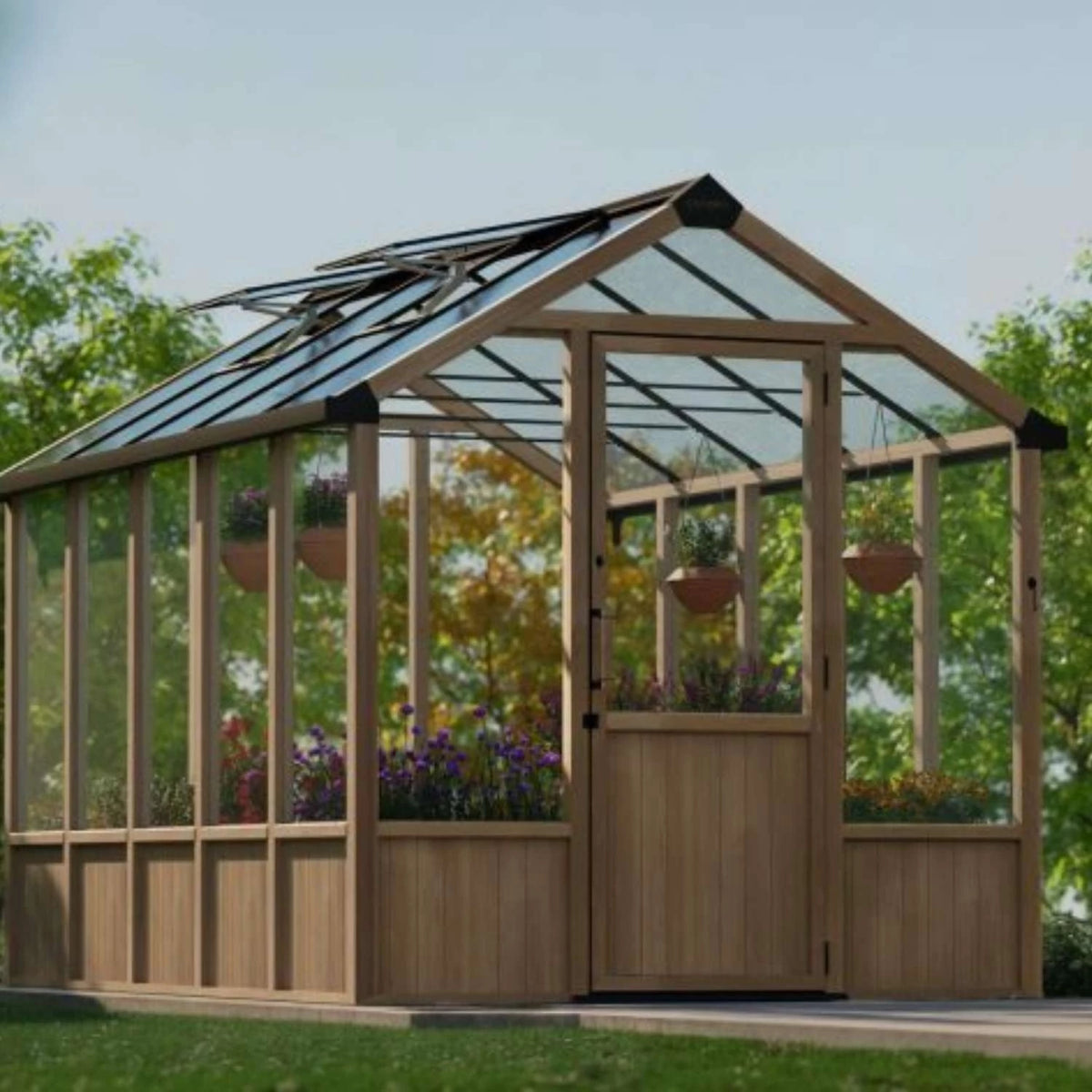 Kit de serre Natura en bois de cèdre 8 ft. x 22 ft. – panneaux transparents