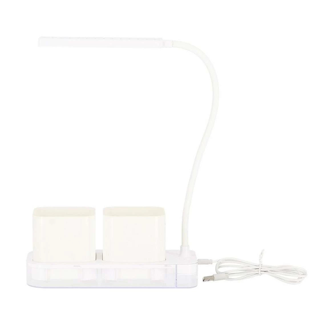 Lampe de croissance pour plantes avec 2 pots blanche