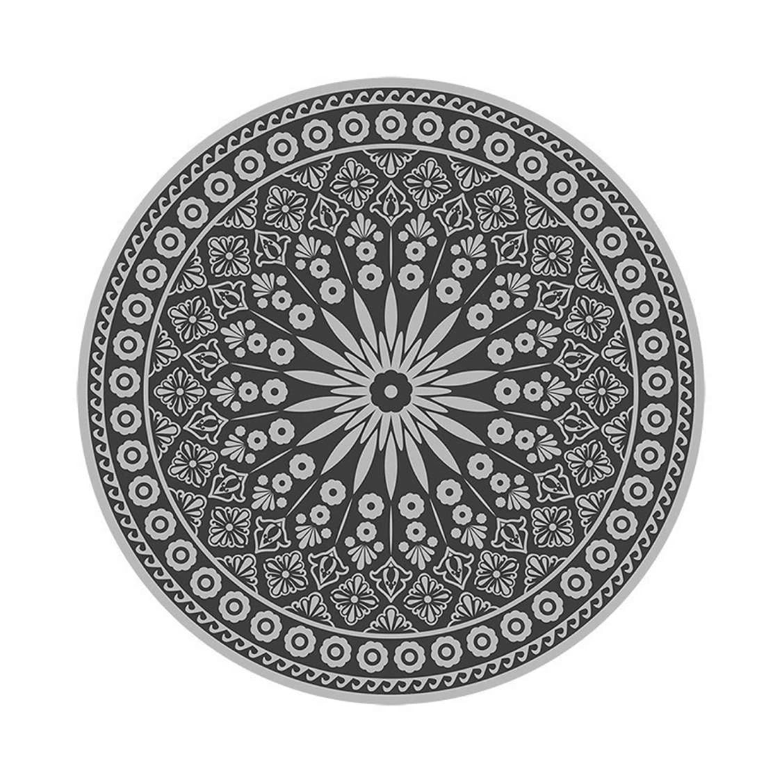 Tapis de jardin rond gris